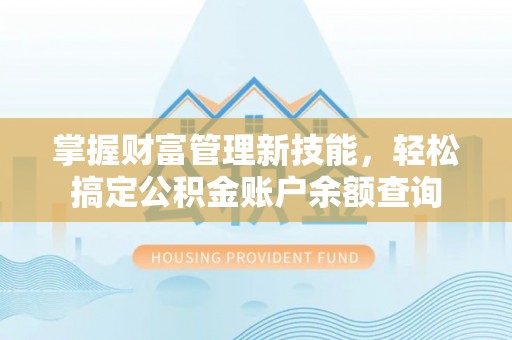 田中掌握财富管理新技能，轻松搞定公积金账户余额查询