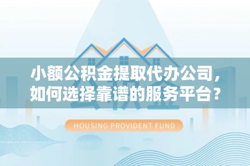 田中小额公积金提取代办公司，如何选择靠谱的服务平台？