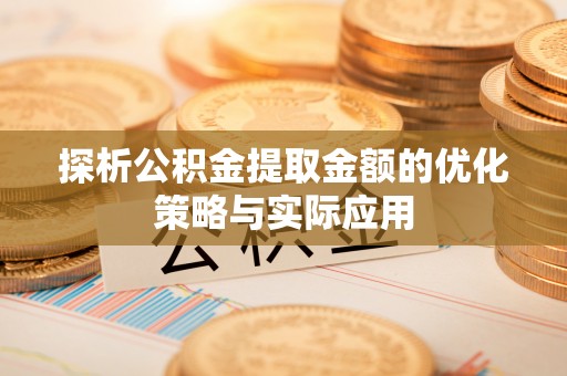 田中探析公积金提取金额的优化策略与实际应用