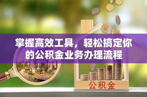 田中掌握高效工具，轻松搞定你的公积金业务办理流程