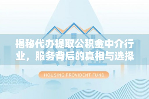 田中揭秘代办提取公积金中介行业，服务背后的真相与选择指南