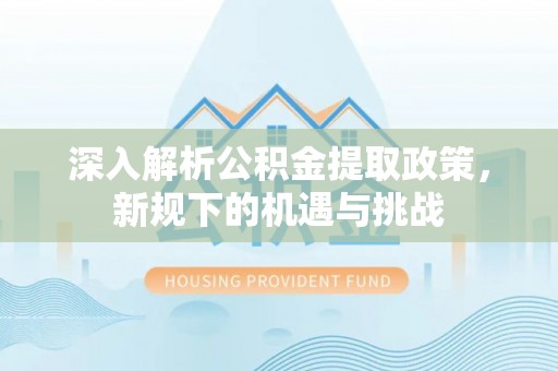 田中深入解析公积金提取政策，新规下的机遇与挑战