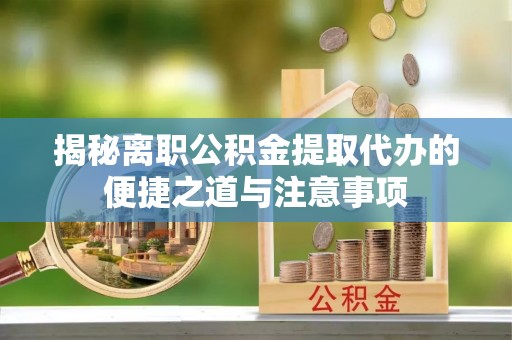 田中揭秘离职公积金提取代办的便捷之道与注意事项